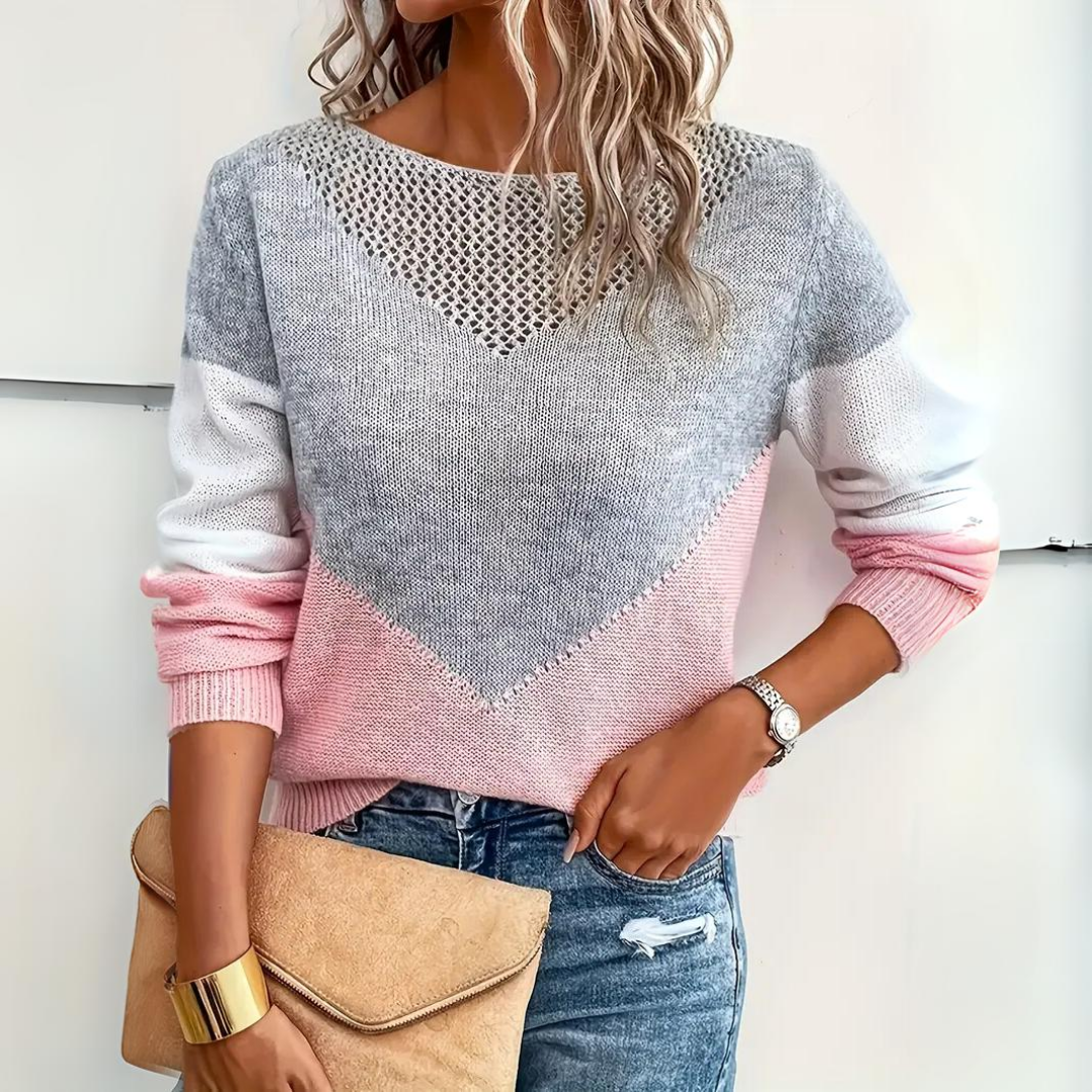 Women's Stylish Pink Cashmere Jumper with Unique Elements | Ideal for Winter