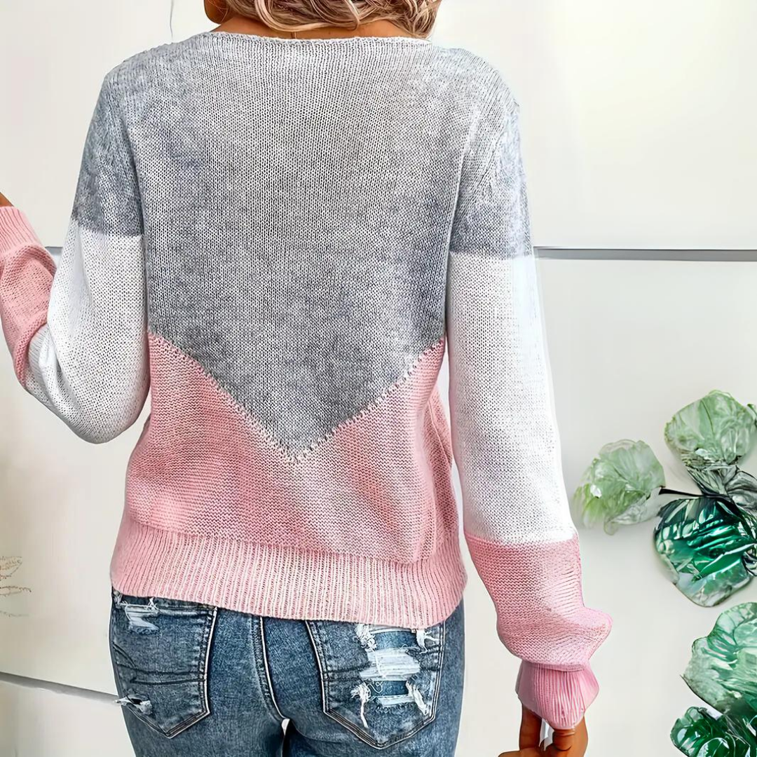 Women's Stylish Pink Cashmere Jumper with Unique Elements | Ideal for Winter