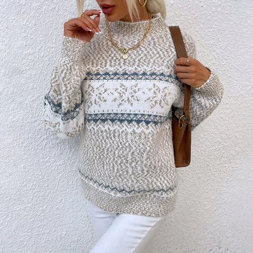 Women's Elegant Snow Flake Pattern Knit Jumper | Ideal for Winter