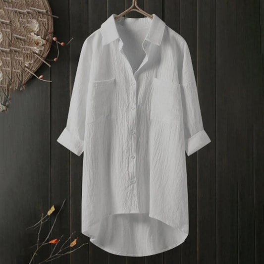 Women's Elegant Button-Up Shirt with Relaxed Fit
