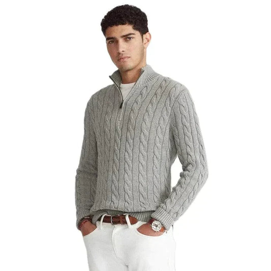 Men's Casual Turtlneck Cable Knitted Jumper | Ideal for Winter