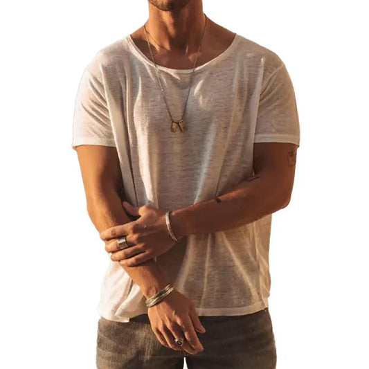 Men's Comfortable Cotton T-Shirt with Crew Neck